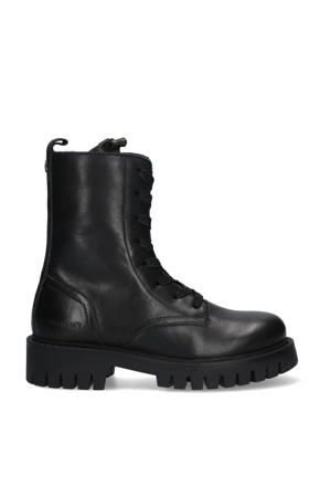 Muraina Messina leren veterboots zwart