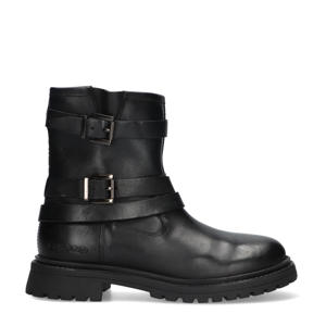 Muraina Marsala leren enkelboots zwart