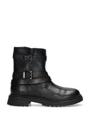Muraina Marsala leren enkelboots zwart