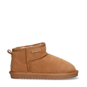 Ashley gevoerde suède enkelboots cognac