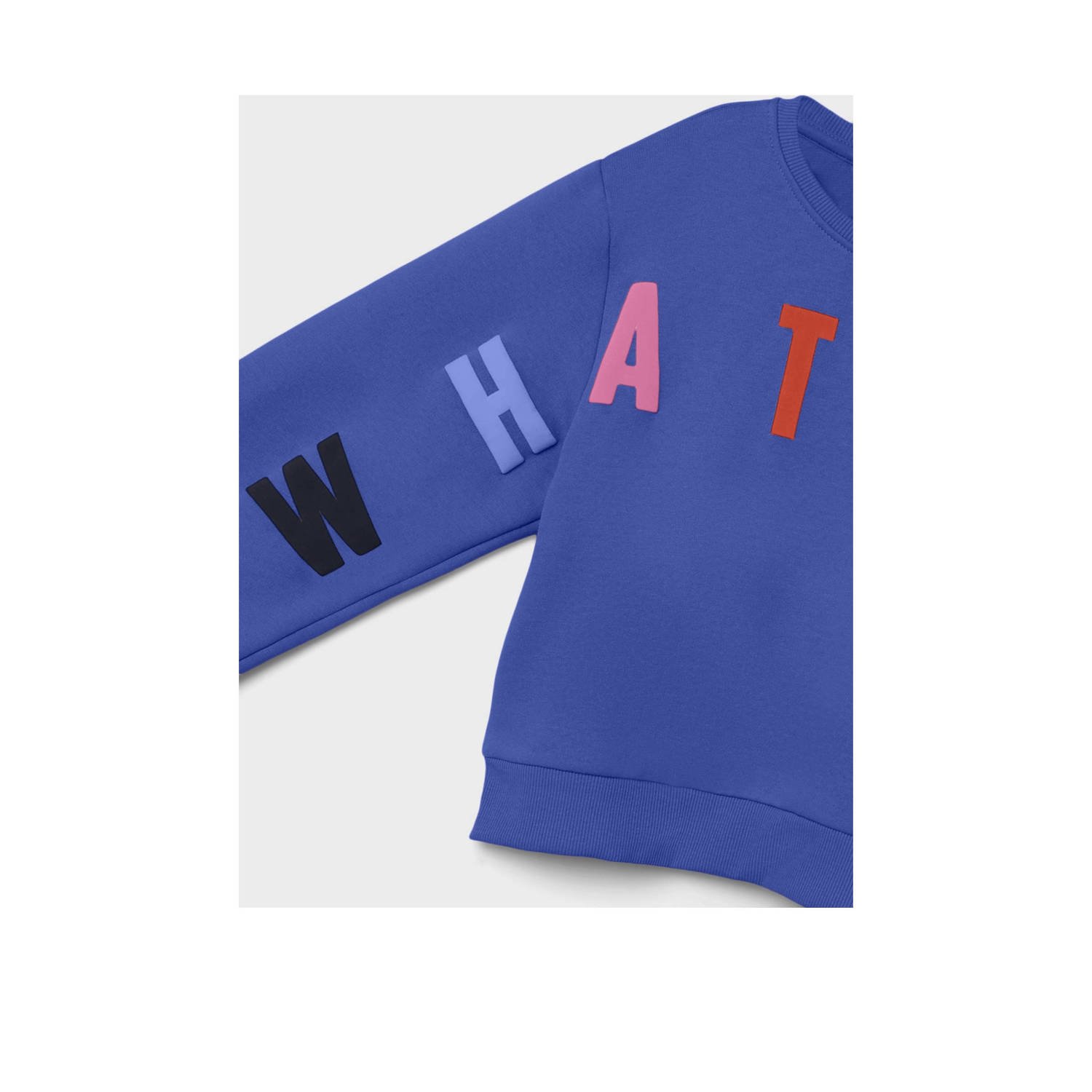 NAME IT KIDS sweater NKFPLILJE met tekst hardblauw