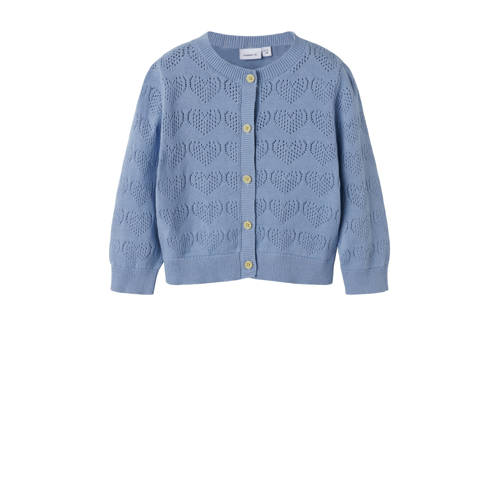 NAME IT MINI gebreid vest blauw afbeelding