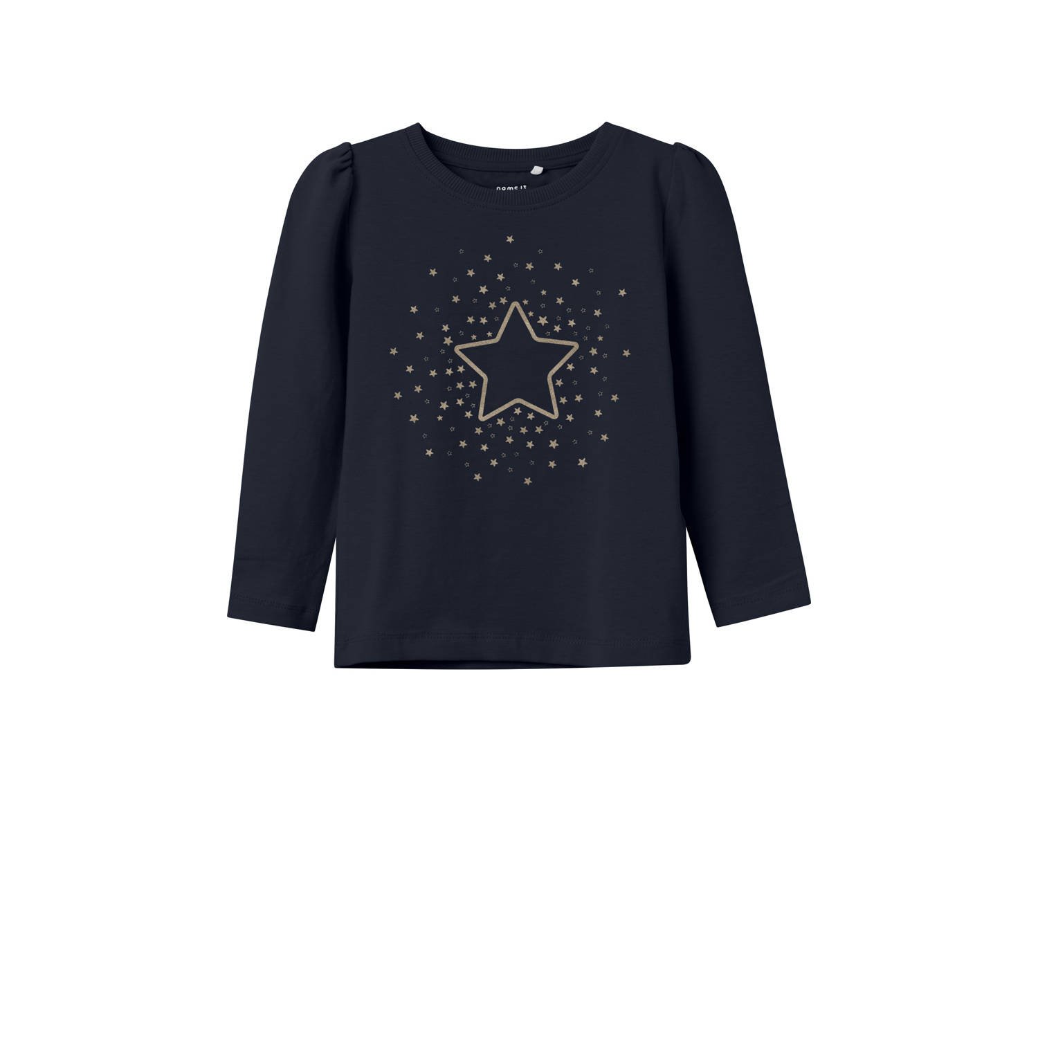 NAME IT MINI longsleeve donkerblauw met glitter