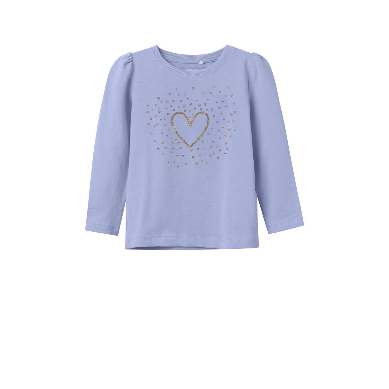 NAME IT MINI longsleeve lichtblauw met glitter
