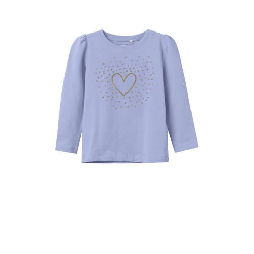 NAME IT MINI longsleeve lichtblauw met glitter afbeelding