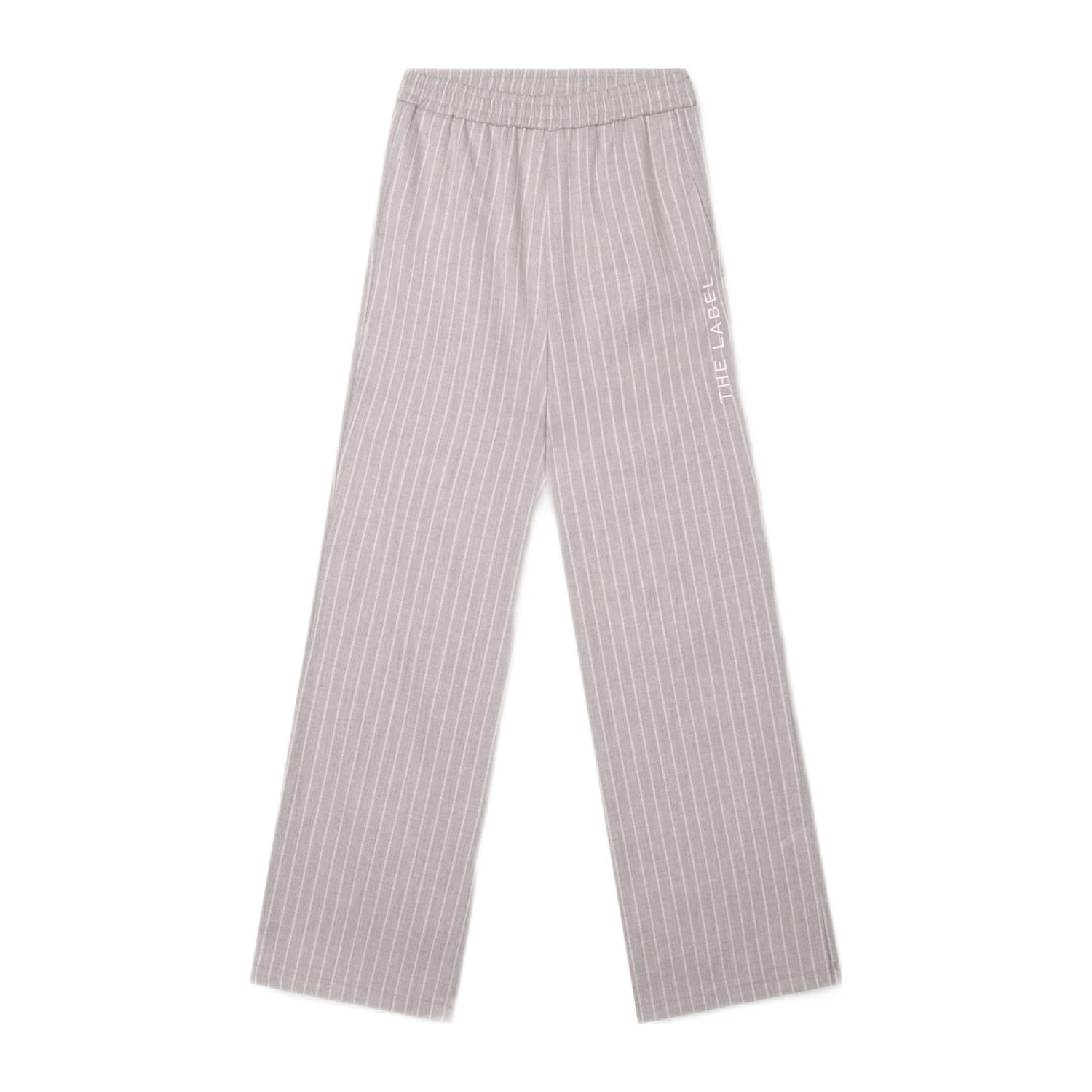 ALIX THE LABEL Dames Broeken Ladies Woven Pinstripe Pants Lichtgrijs