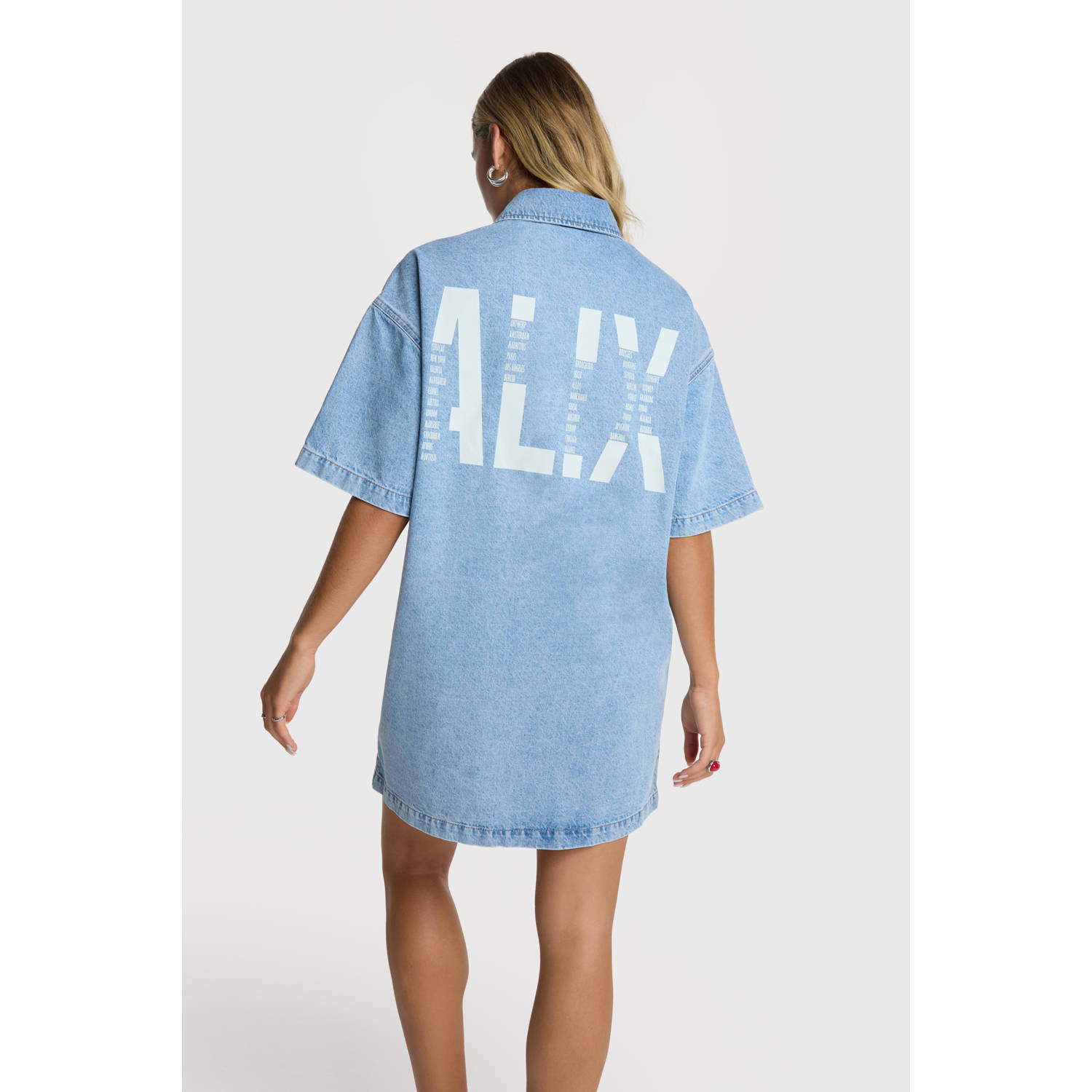 Alix the Label spijkerjurk light blue denim