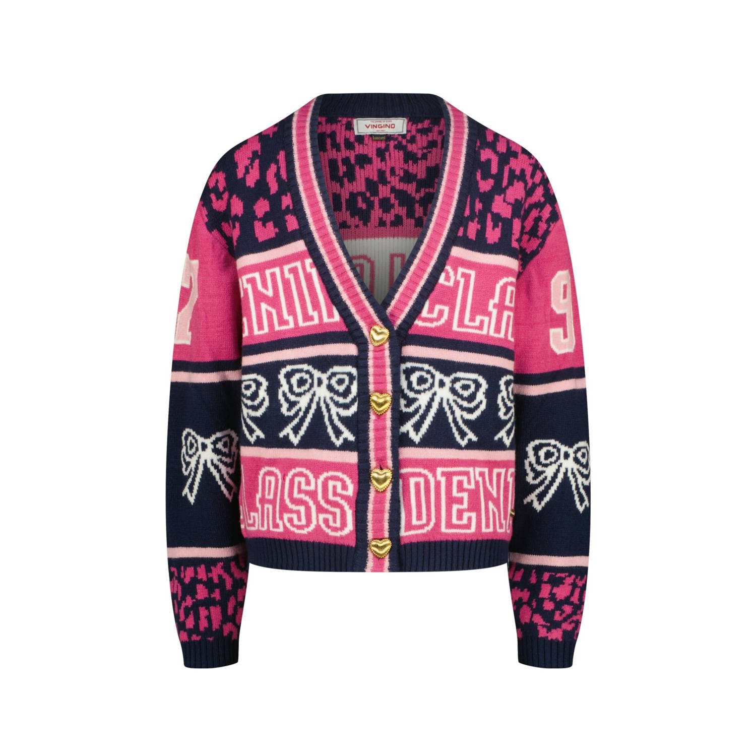 Vingino gebreid vest roze