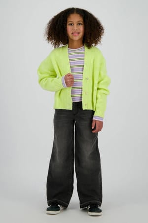 cardigan limegroen gebreid