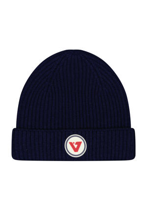 gebreide muts blauw