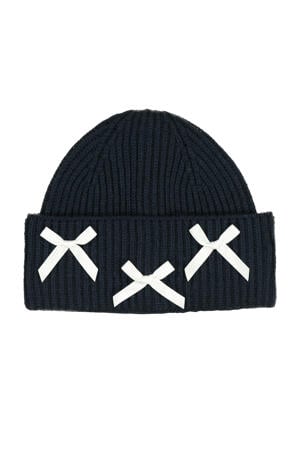 gebreide muts donkerblauw