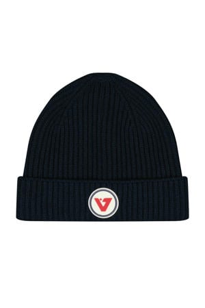 gebreide muts donkerblauw