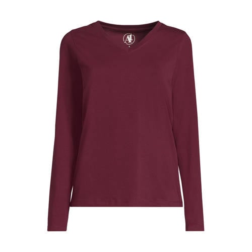 Anytime longsleeve V-hals bordeauxrood afbeelding