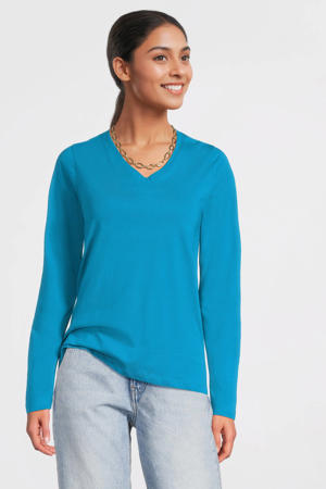 longsleeve V-hals blauw
