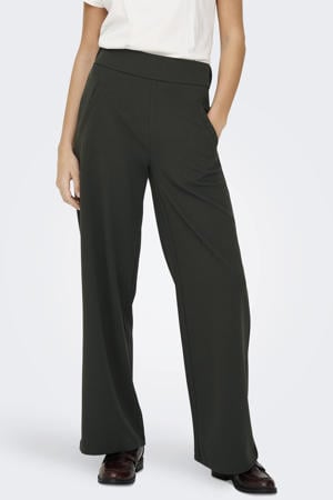 wide leg high waist casual broek