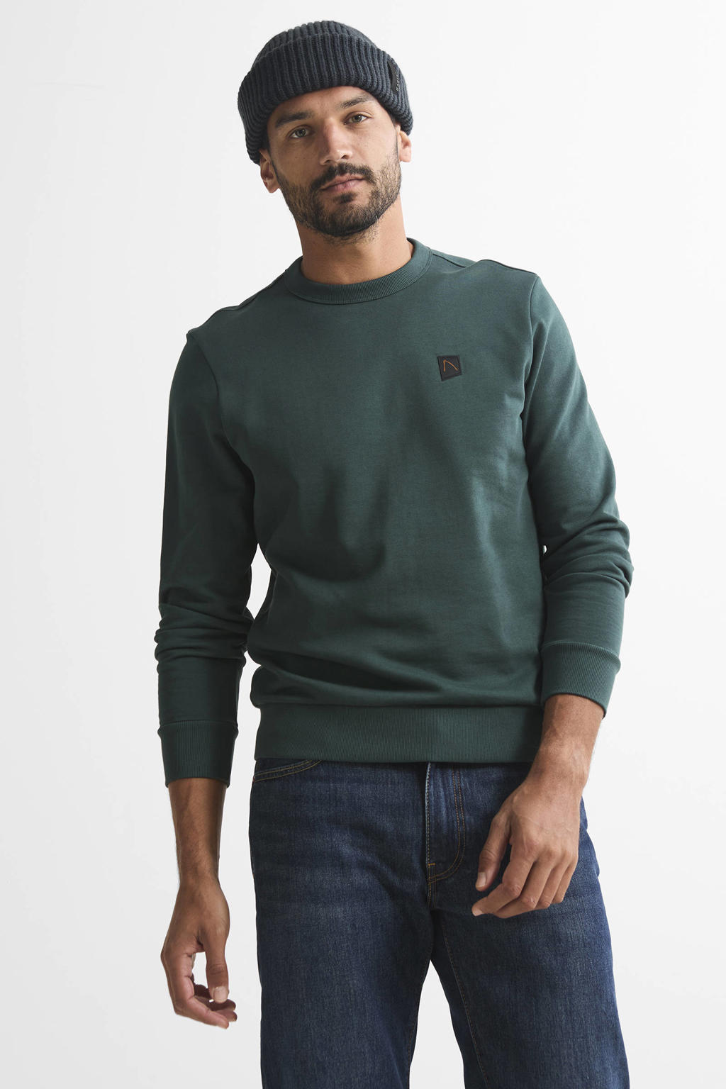 CHASIN' sweater donkergroen