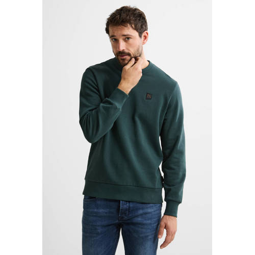 CHASIN' sweater met backprint donkergroen afbeelding