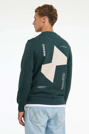 sweater met backprint donkergroen