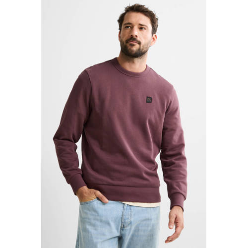 CHASIN' sweater met backprint donkerrood afbeelding