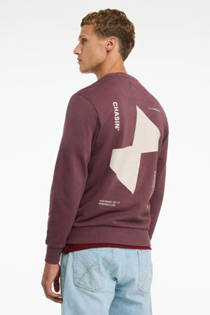 sweater met backprint donkerrood