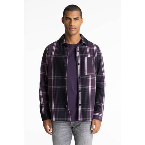 CHASIN' geruite overshirt paars afbeelding