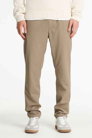 Stone Dual slim casual broek lichtbruin