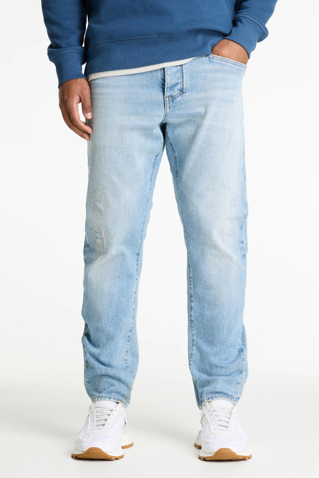 CHASIN' Helyx Stride tapered jeans light blue repair