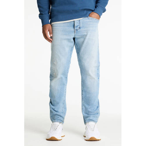 CHASIN' Helyx Stride tapered jeans light blue repair afbeelding