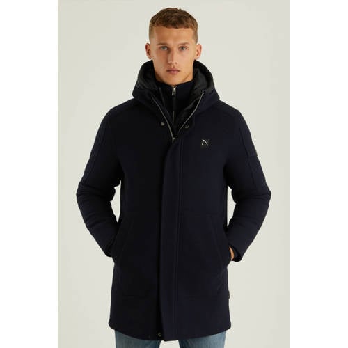 CHASIN' parka met wol donkerblauw afbeelding