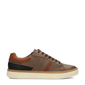 Philos  leren sneakers grijsbruin