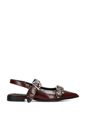 Julie  slingback loafers donkerrood