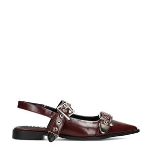 Julie slingback loafers donkerrood