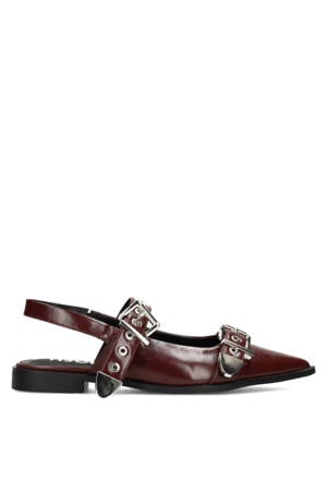 Julie slingback loafers donkerrood