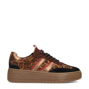 Anemone leren sneakers zwart/rood