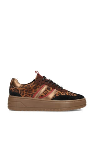 Anemone leren sneakers zwart/rood