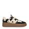 Poelman Anemone leren sneakers met koeienprint beige/zwart