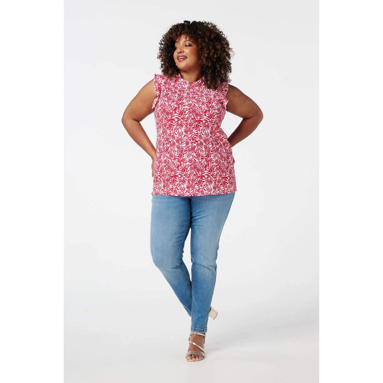 MS Mode mouwloze top rood