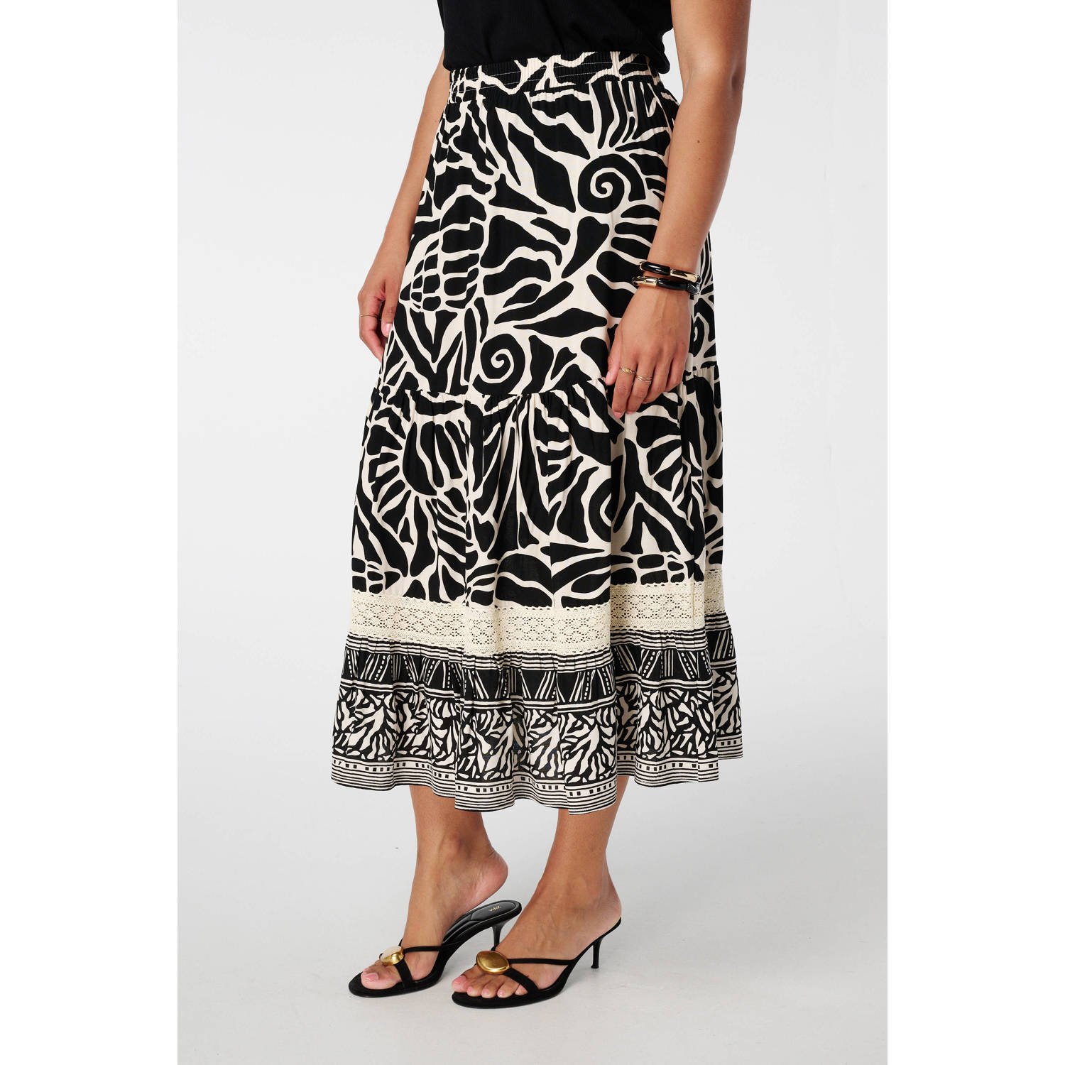MS Mode midi rok zwart