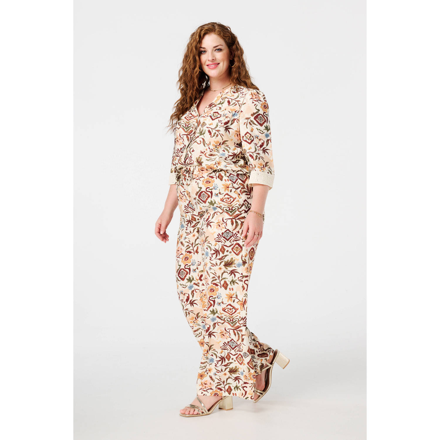 MS Mode straight high waist broek multi