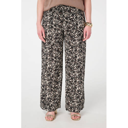 MS Mode wide leg high waist broek bruin afbeelding