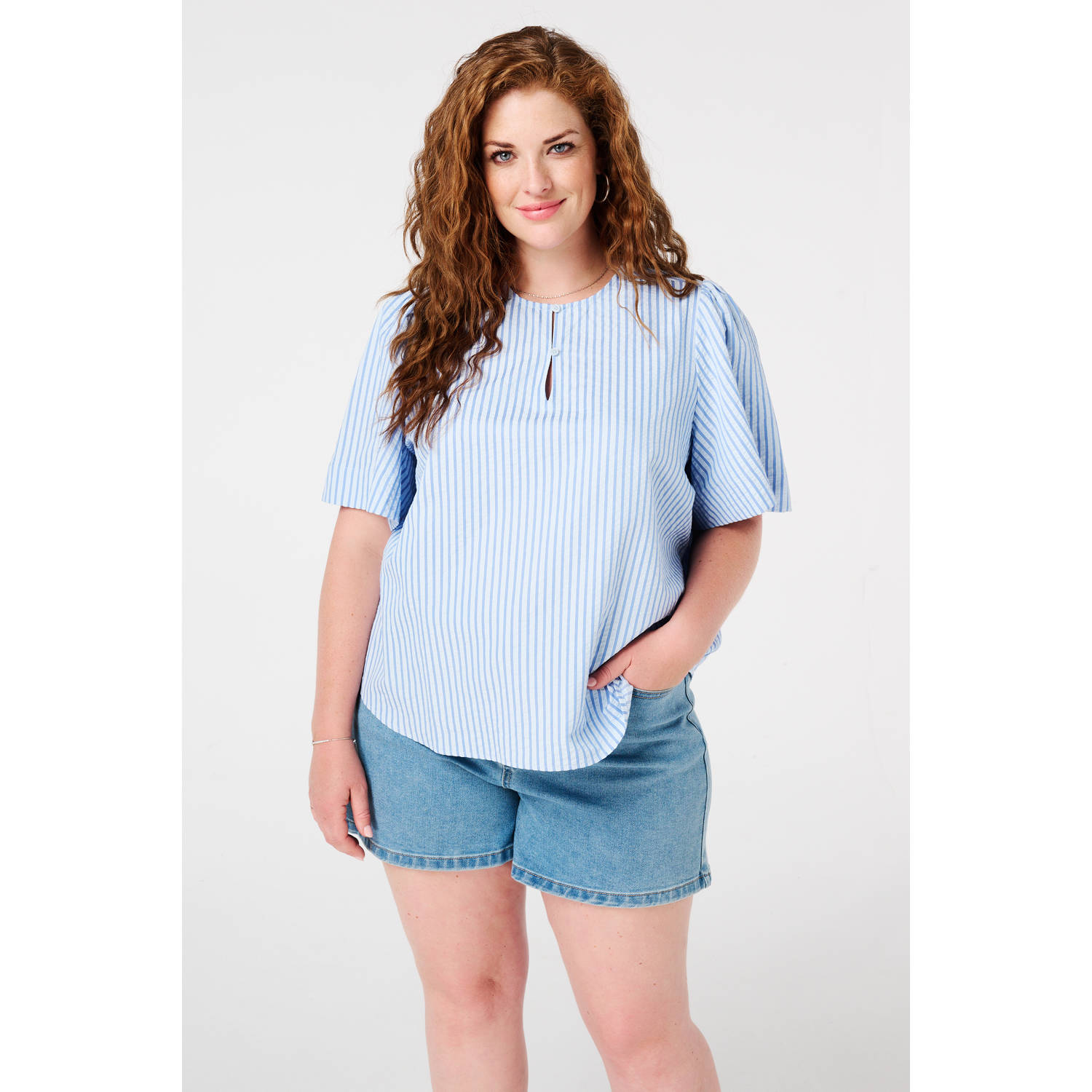 MS Mode blousetop lichtblauw