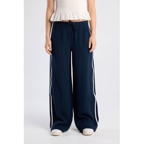 America Today wide leg high waist broek donkerblauw afbeelding