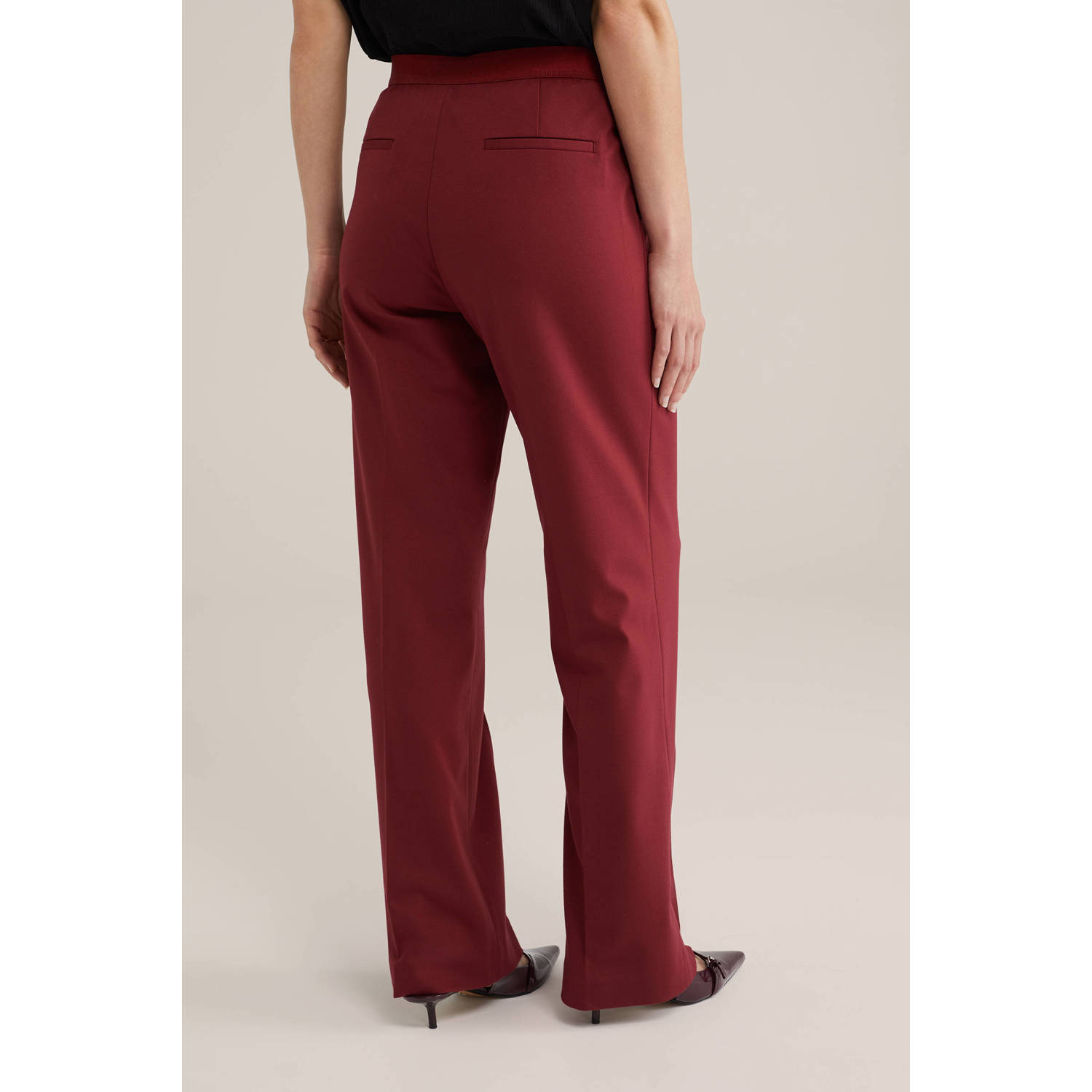 WE Fashion jersey high waist pantalon rood