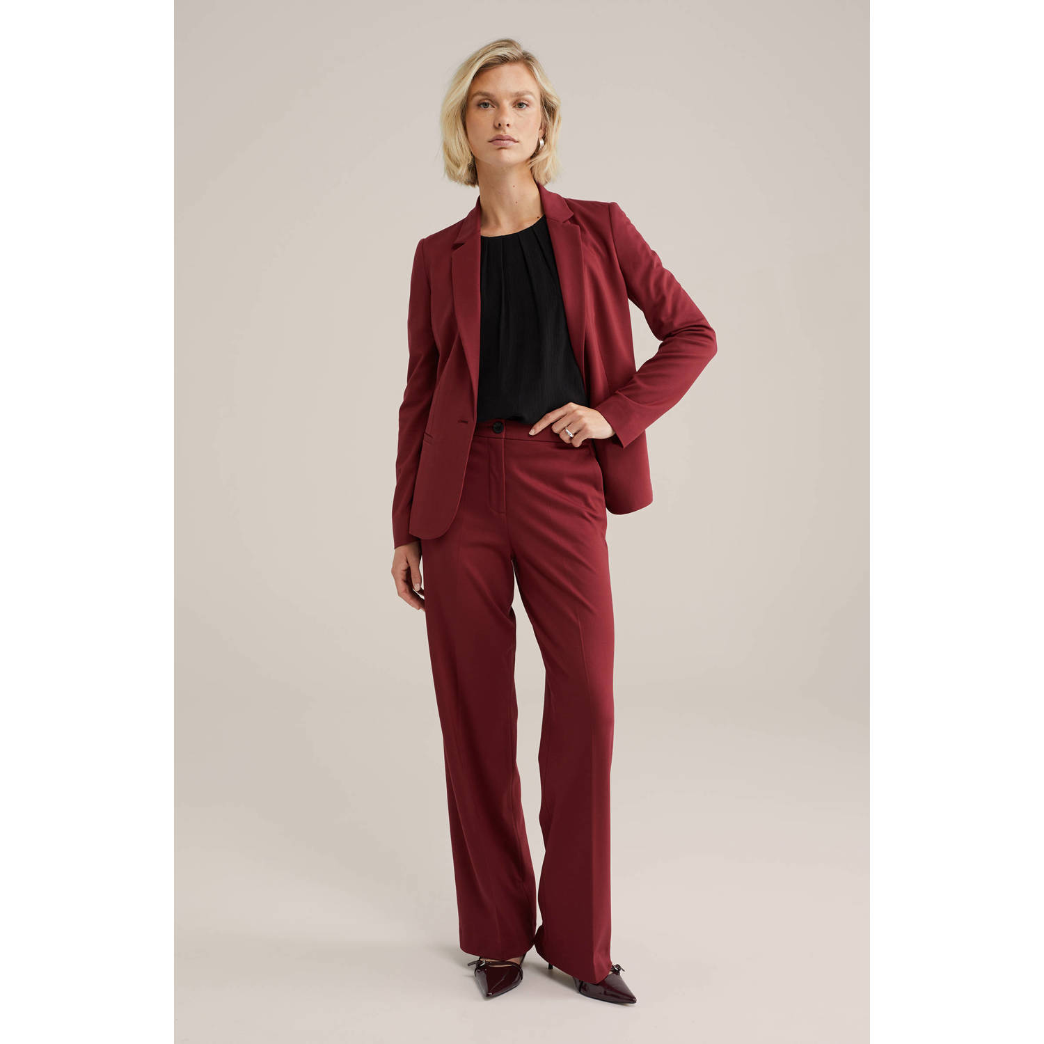 WE Fashion jersey high waist pantalon rood