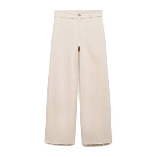 Mango high waist cropped leg jeans ecru afbeelding