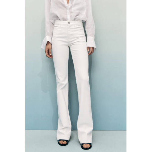 Mango high waist straight leg jeans wit afbeelding