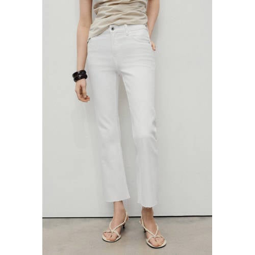 Mango high waist cropped jeans wit afbeelding