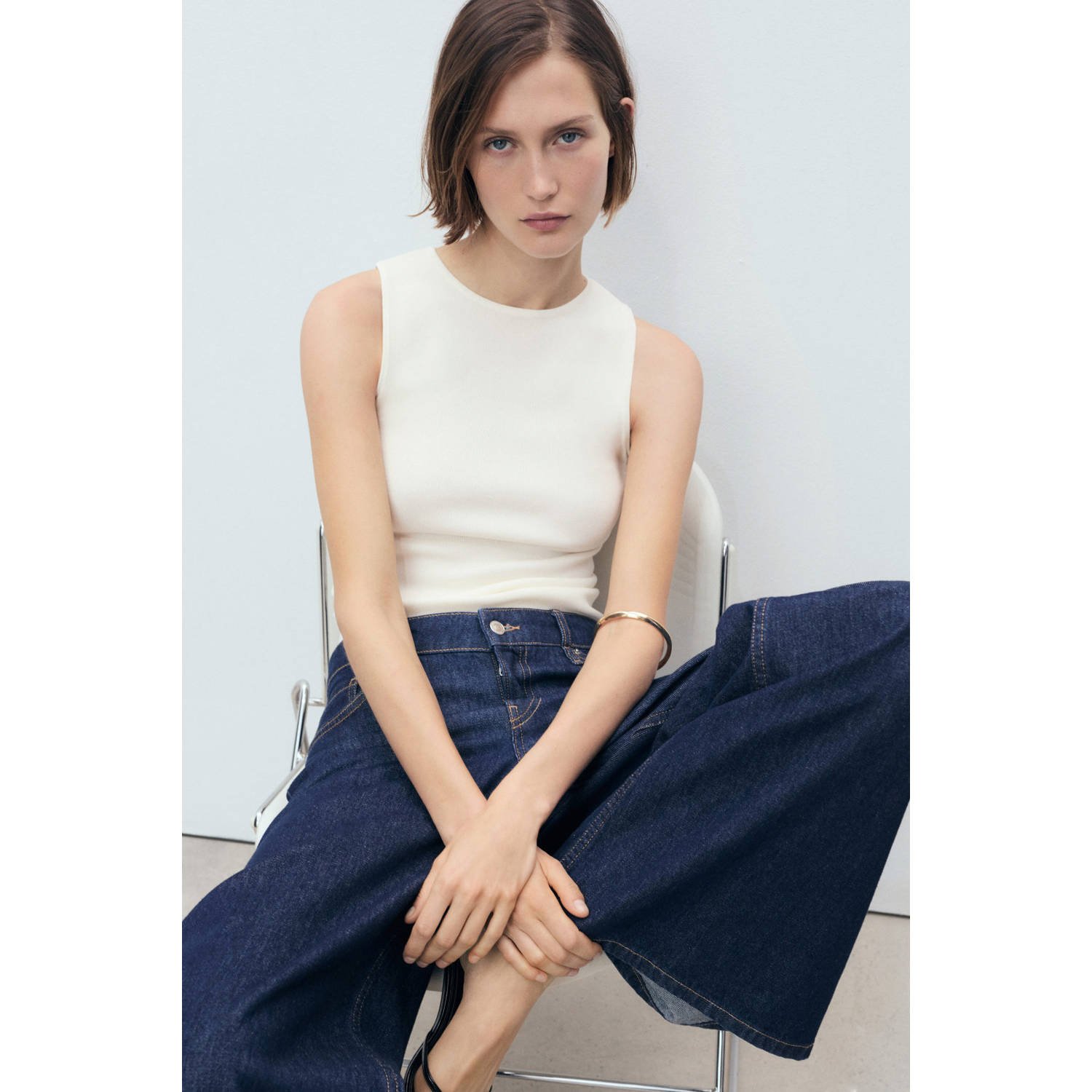 Mango top ecru