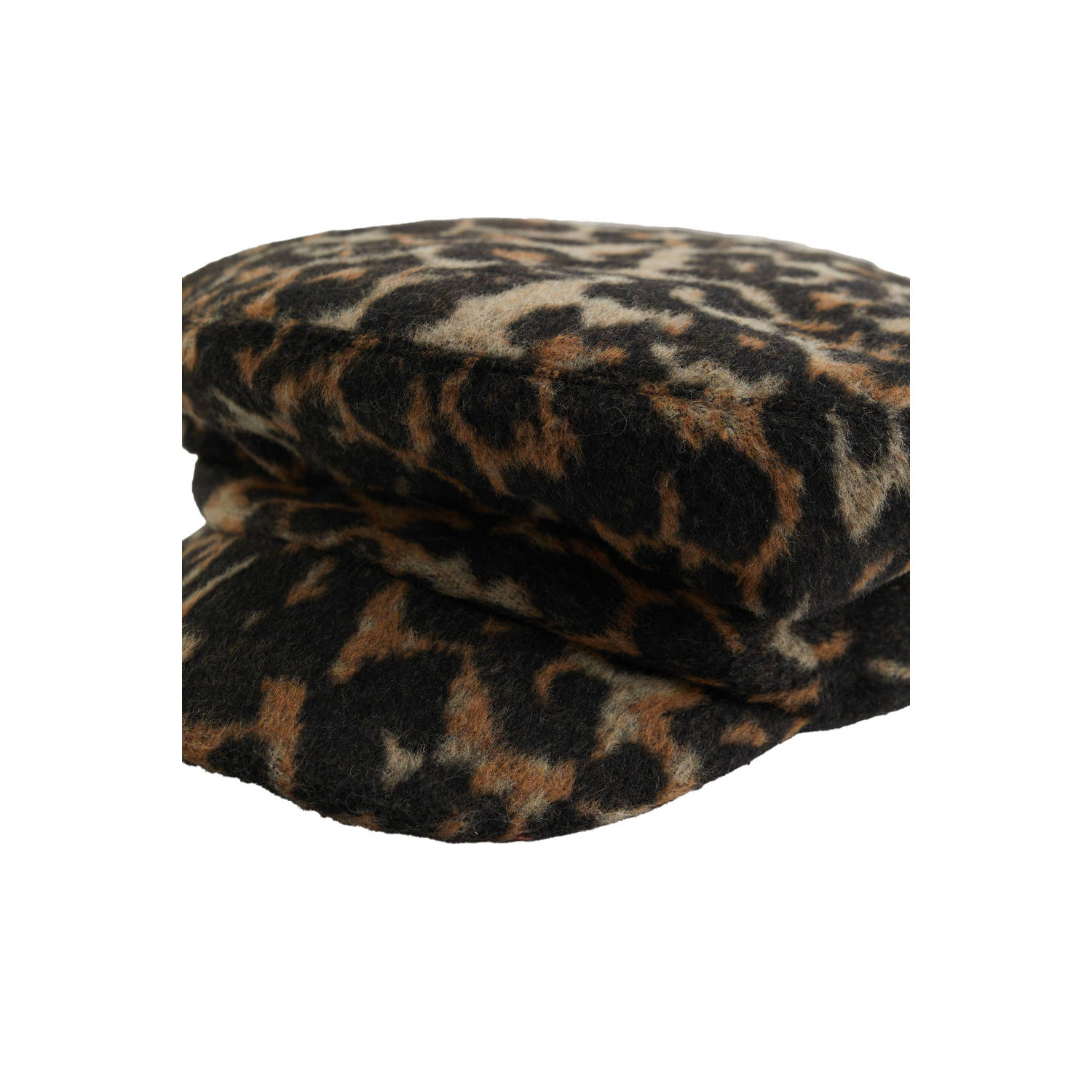 WE Fashion schipperspet met panterprint bruin