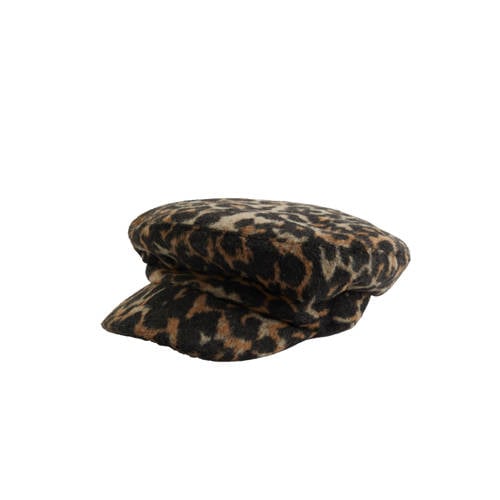 WE Fashion schipperspet met panterprint bruin afbeelding